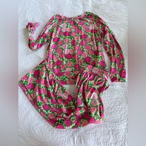Mary Square Floral Long Sleeve Pajama Set